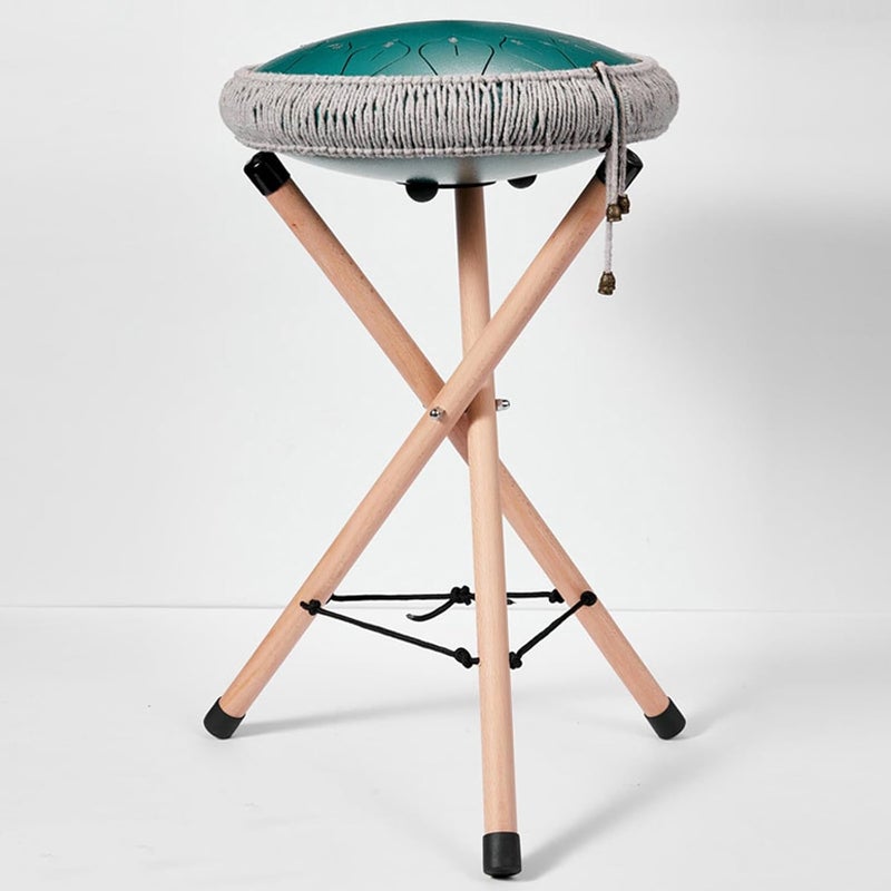 REMAGIC Handpan Drum Stand, Solid Beech Wood Tongue Drum Bracket, Adjustable Tripod Structure Drum Holder, Folding Drum Rack Snare Holder Bracket for 10 to 15 Inch Percussion Instrument, Snare Drum Stand - Image 3